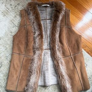 Orvis Tan Faux Fur Vest